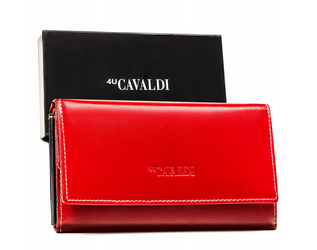 Duży, skórzany portfel damski na zatrzask - 4U Cavaldi