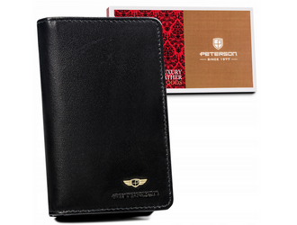 Duży, skórzany portfel damski z systemem RFID — Peterson