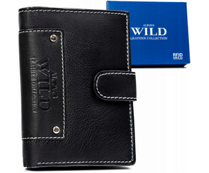 Duży, skórzany portfel męski na zatrzask - Always Wild