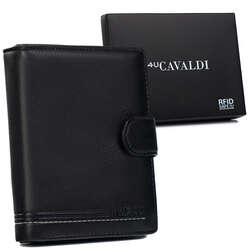 Klasyczny portfel męski z eleganckimi przeszyciami - Cavaldi