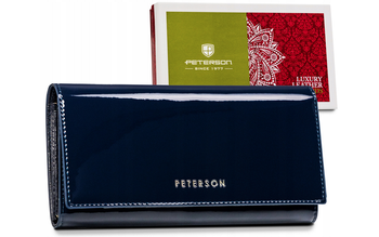 Lakierowany portfel w klasycznym kolorze - Peterson