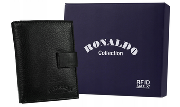 Męski portfel skórzany średnich rozmiarów zapinany na zatrzask — Ronaldo