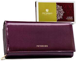 Pojemny, skórzany portfel damski z systemem RFID Peterson