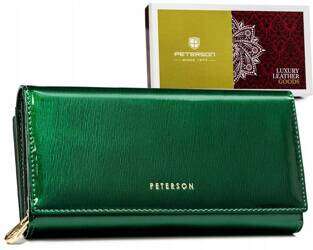 Pojemny, skórzany portfel damski z systemem RFID Peterson