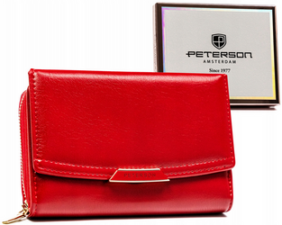 Poziomy portfel damski ze skóry ekologicznej - Peterson