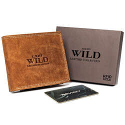 Poziomy, składany portfel męski z zewnętrzną kieszonką na kartę Always Wild