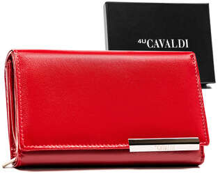 Skórzany portfel damski na zatrzask 4U Cavaldi