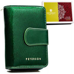 Skórzany portfel damski na zatrzask Peterson