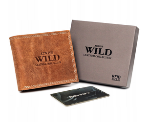 Skórzany portfel męski bez zapięcia Always Wild