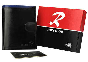 Skórzany portfel męski z kolorową wstawką Ronaldo