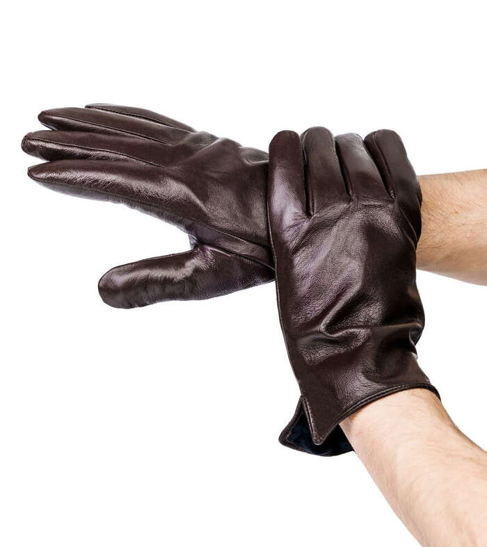 Ocieplane rękawiczki męskie ze skóry naturalnej bydlęcej Rovicky