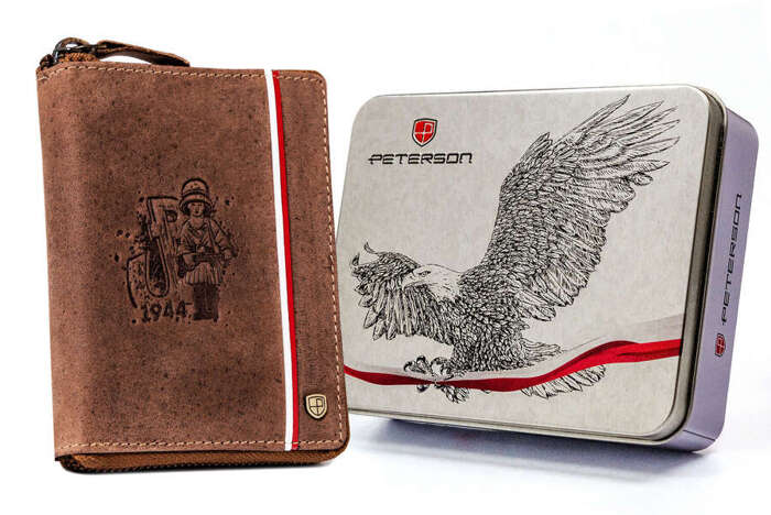 Pojemny, skórzany portfel męski z systemem RFID — Peterson