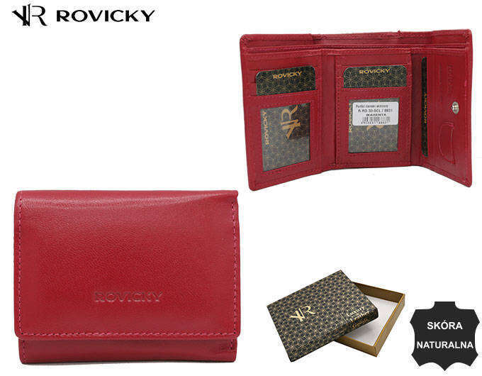 Skórzany portfel z zewnętrzną portmonetką Rovicky
