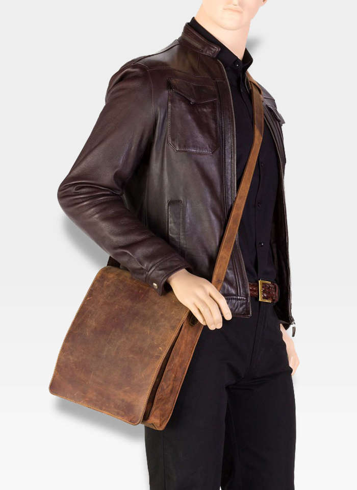 Visconti 18410 Jasper Wytrzymała i modna torba na ramię z naturalnej skóry