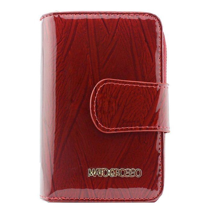 Zapinany portfel damski skórzany Mato Grosso 0821-54 RFID czerwony