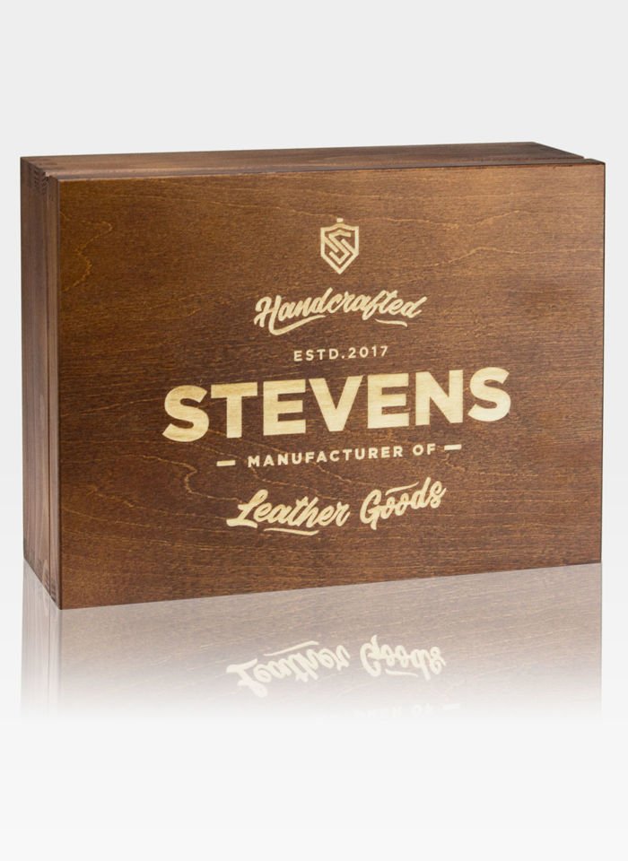 Zestaw Prezentowy STEVENS Portfel i Pasek w drewnianym pudełku na prezent!