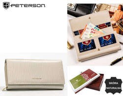 Elegancki, skórzany portfel damski na zatrzask - Peterson