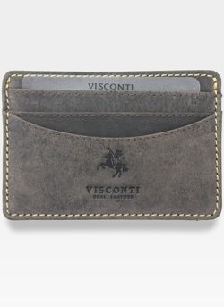 Etui Portfel Cardholder Męski Skórzany Jednoczęściowy Visconti Na Karty Slim Ciemny Brąz 