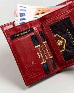 Mały, skórzany portfel damski z systemem RFID - Peterson