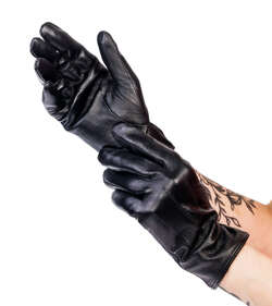 Ocieplane rękawiczki damskie ze skóry naturalnej z przeszyciami Rovicky