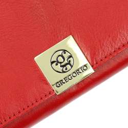 Portfel Damski Gregorio GS-106 Skóra Naturalna Czerwony Poziomy Duży RFID Secure