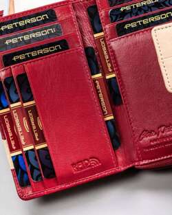 Skórzany portfel damski na zatrzask — Peterson