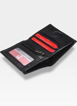 Skórzany portfel męski Pionowy Pierre Cardin Tilak50 1810 RFID Czarny