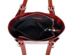 Torebka Skórzana Florence 847 Shopperbag Granatowa Duża Mieści A4 Ze Skóry Naturalnej