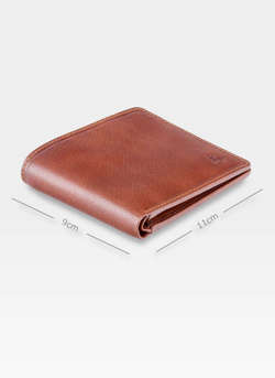 Viscont Bezpieczny Portfel Męski Średni Skórzany Czarny RFID TSC46 Jasny brązowy